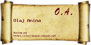 Olaj Anina névjegykártya